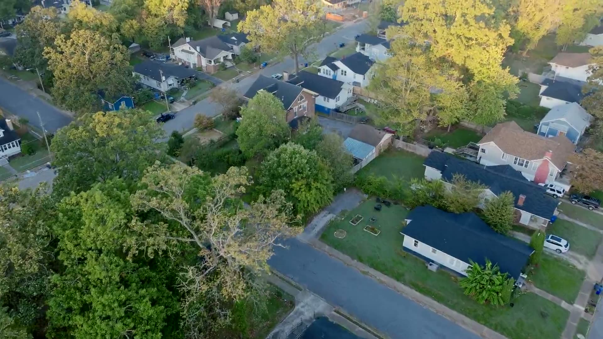 New residential construction from the air